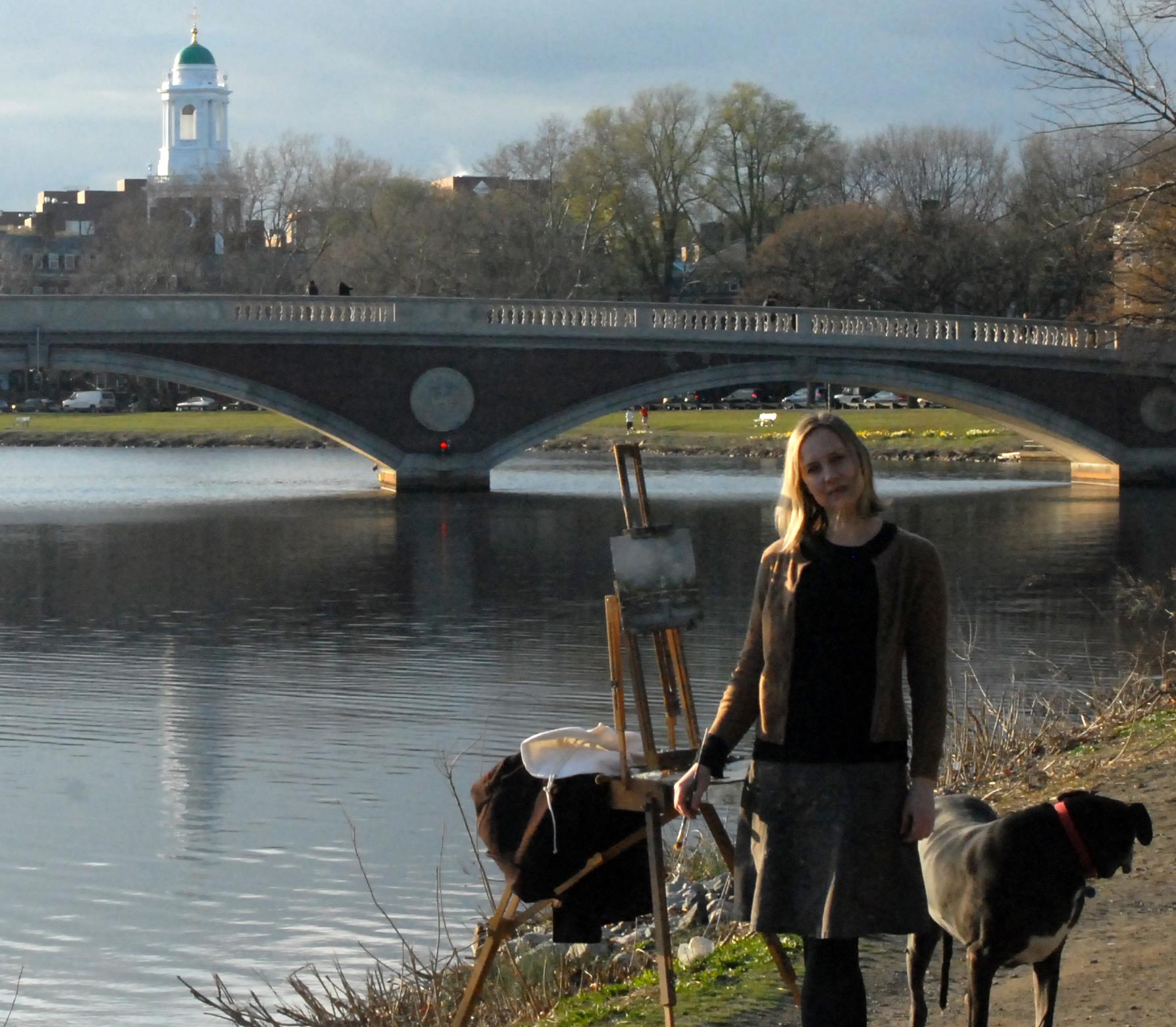 Saskia Painting Harvard Bridge. Boston, MA 2012