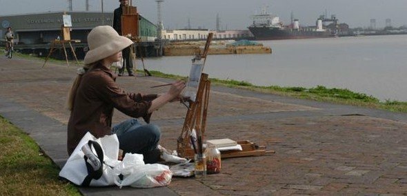 You are currently viewing Painting along the Mississippi River in New Orleans