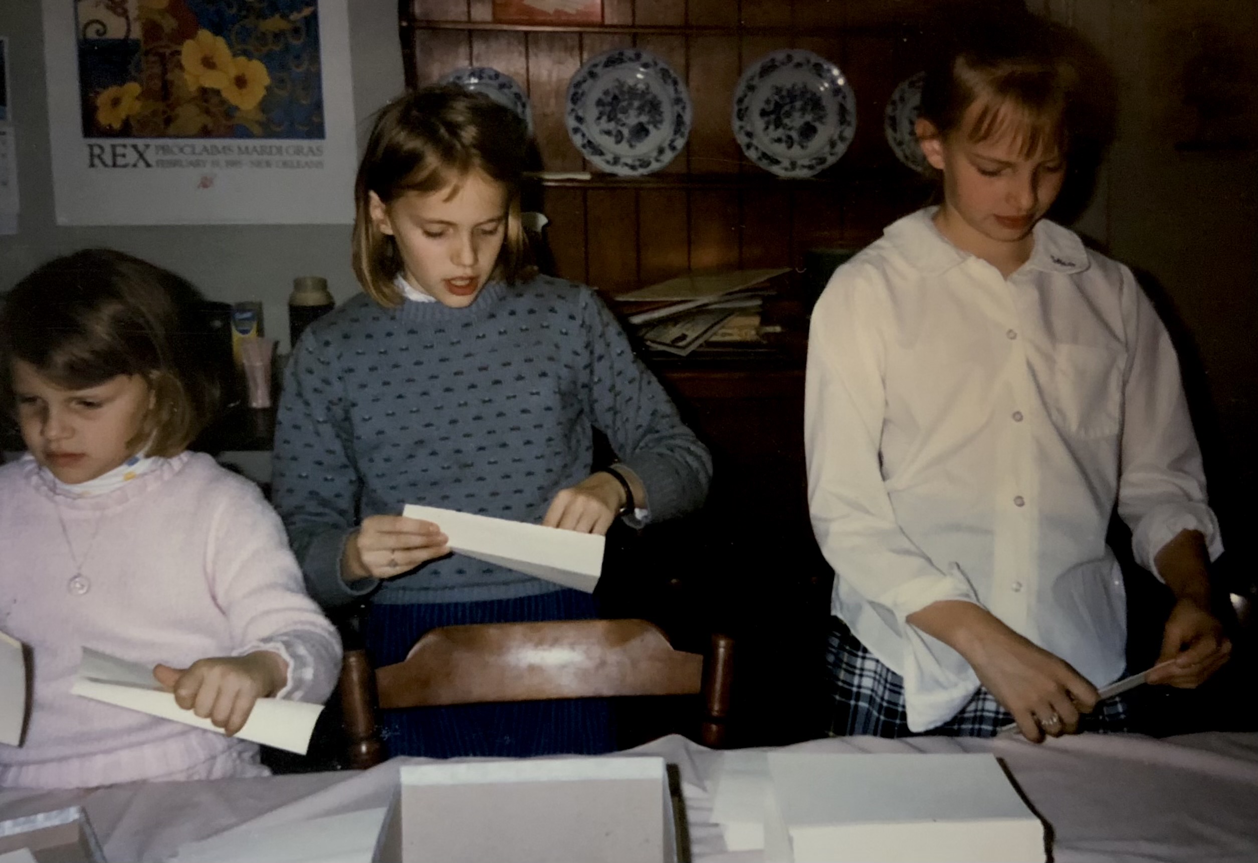You are currently viewing Helping with a mailing, Academy Kitchen, 1980’s